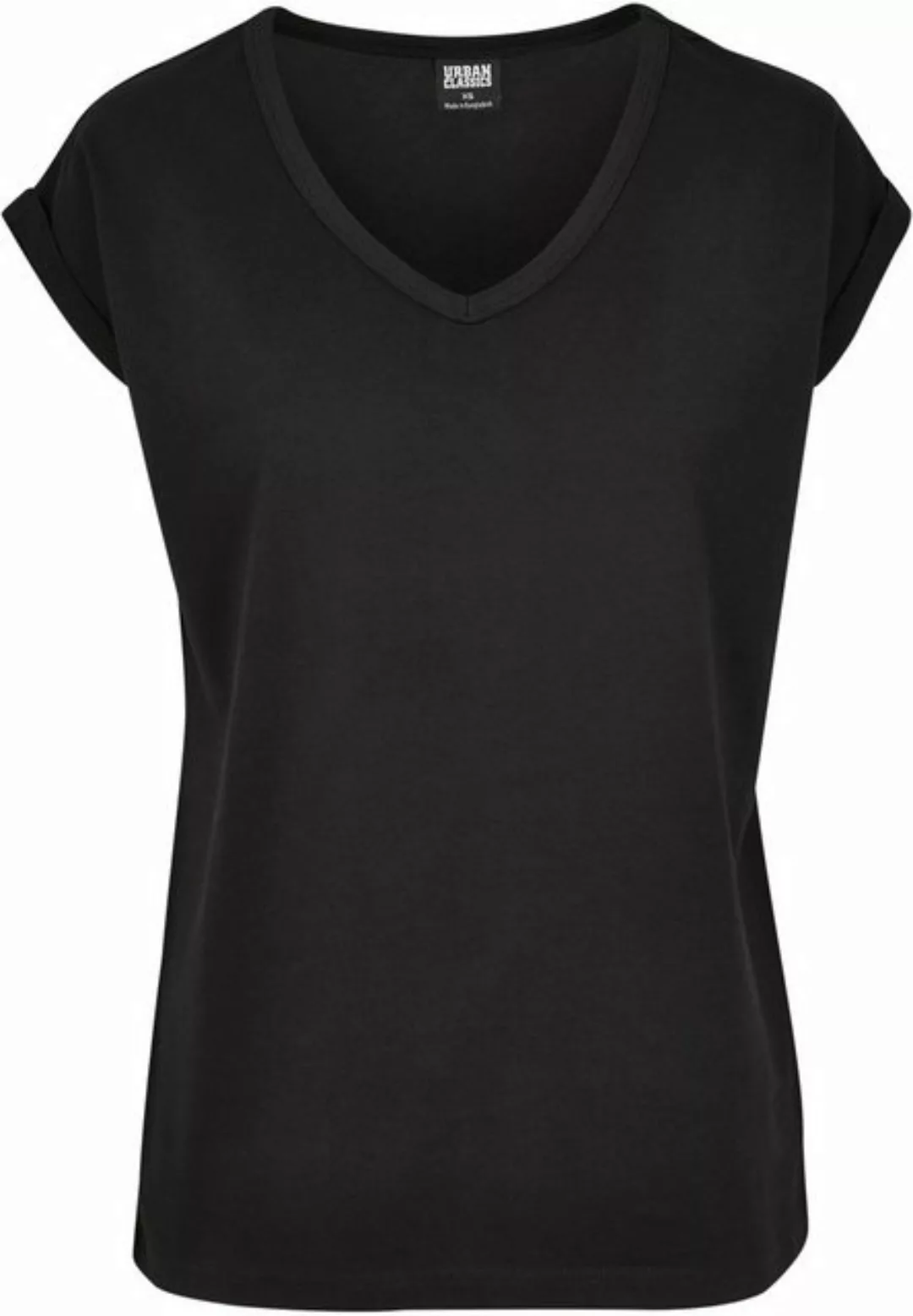 URBAN CLASSICS Kurzarmshirt Urban Classics Damen Ladies Round V-Neck Extend günstig online kaufen