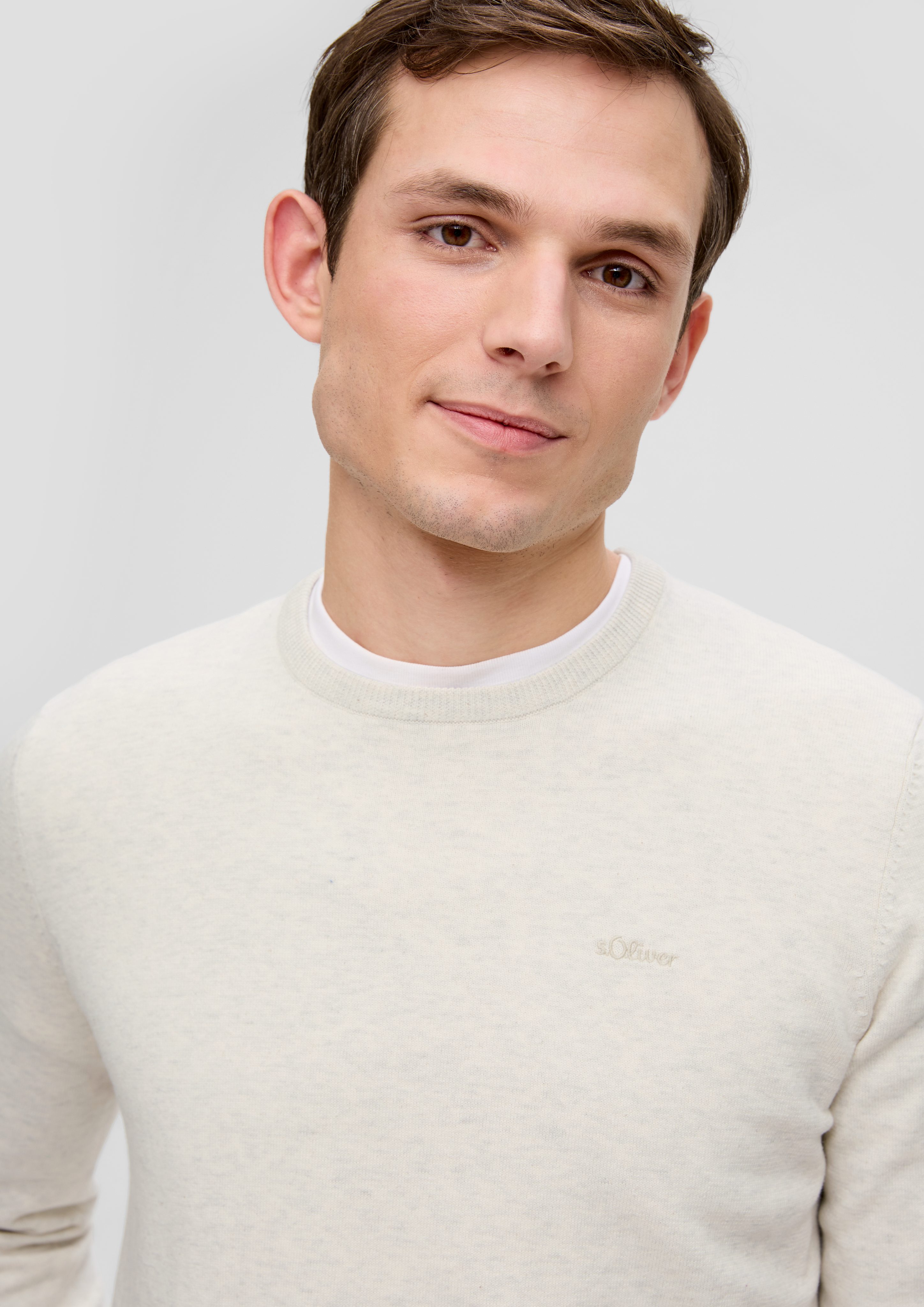 s.Oliver Strickpullover Strickpullover mit Logo-Stickerei Logo günstig online kaufen