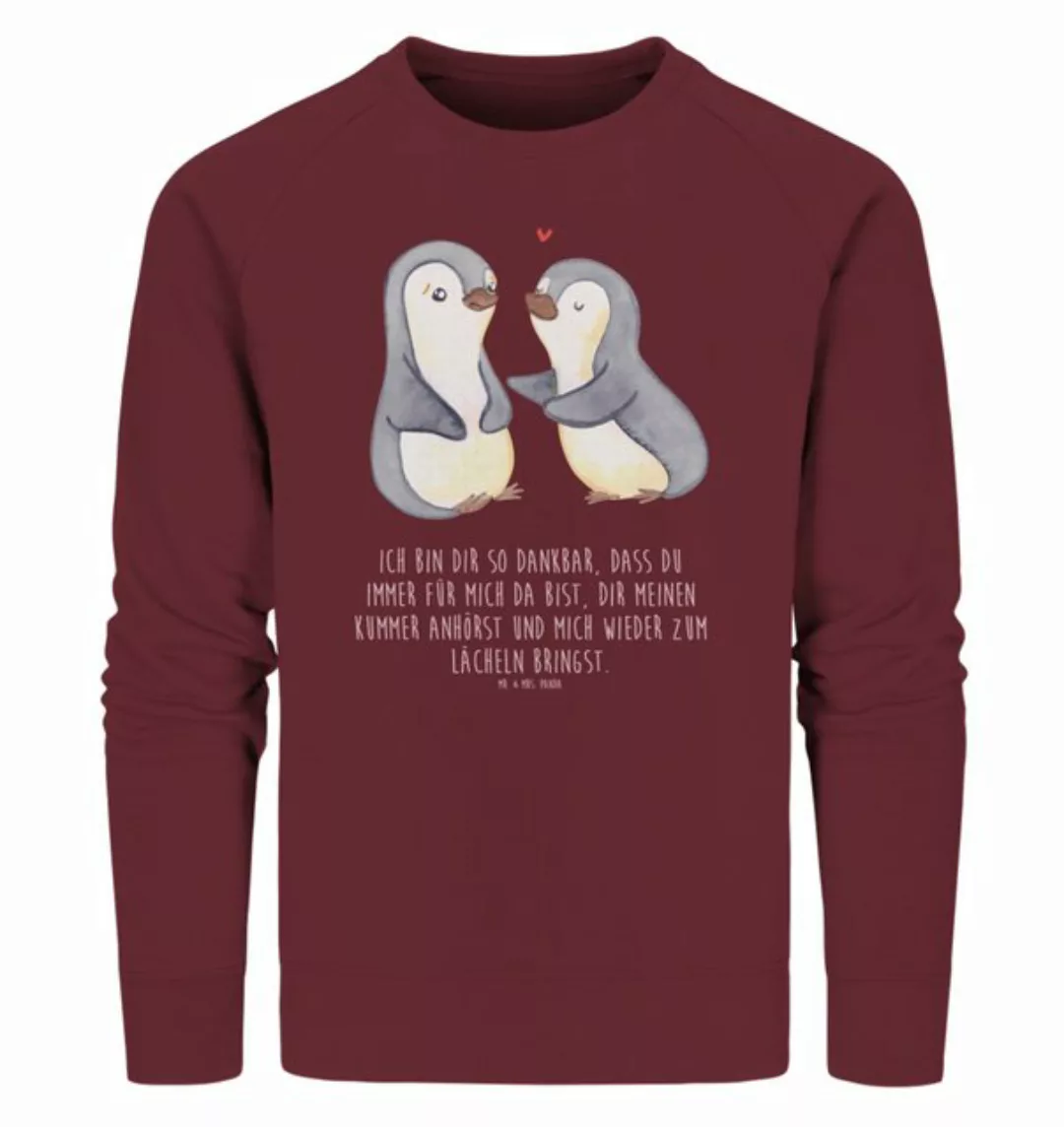 Mr. & Mrs. Panda Longpullover Größe L Pinguine trösten - Burgundy - Geschen günstig online kaufen