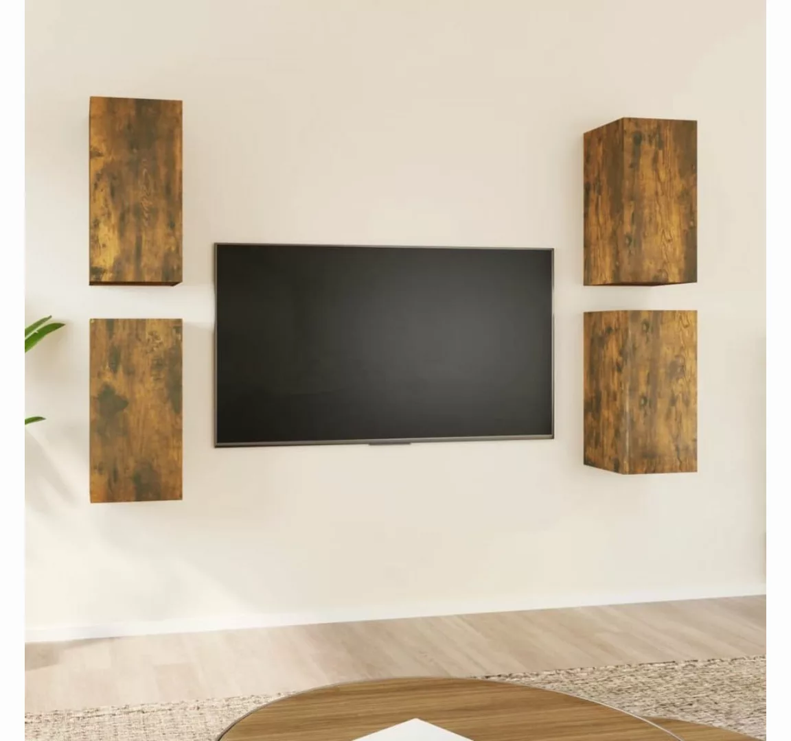 furnicato TV-Schrank TV-Schränke 4 Stk. Räuchereiche 30,5x30x60 cm Holzwerk günstig online kaufen