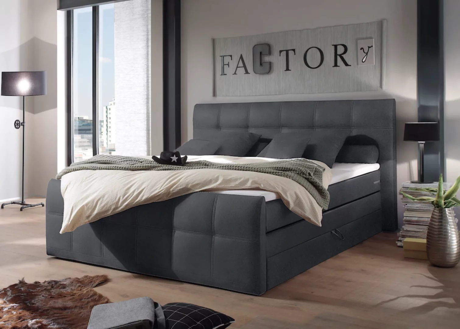 ED EXCITING DESIGN Boxspringbett "Sacramento" günstig online kaufen