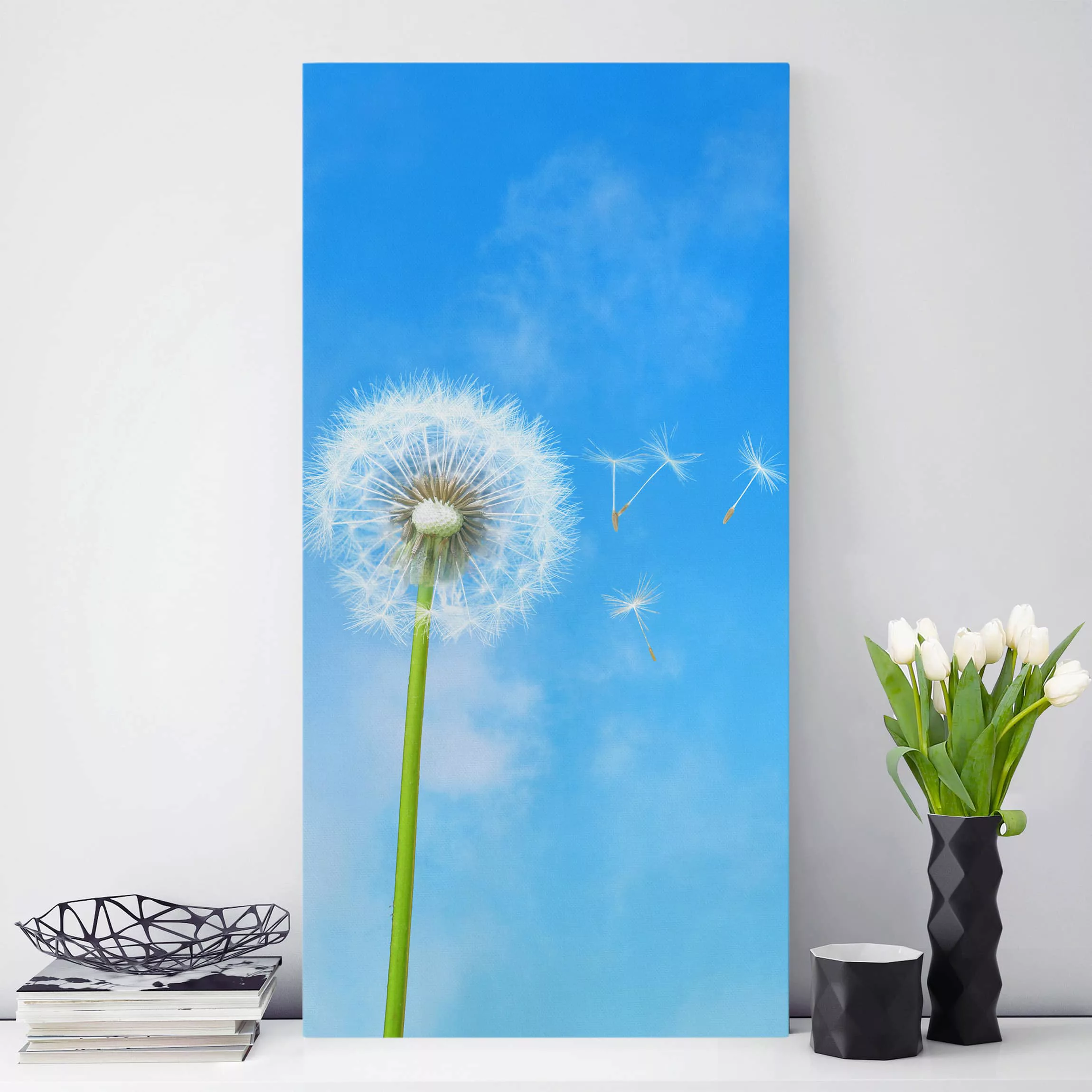 Leinwandbild Blumen - Hochformat Flying Seeds günstig online kaufen