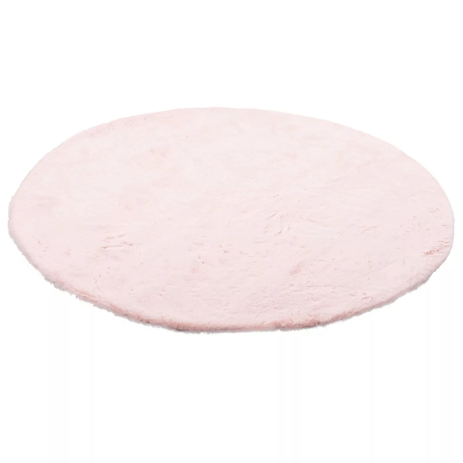 Pergamon Luxus Super Soft Fellteppich Plush Rund Rosa 80x80cm günstig online kaufen