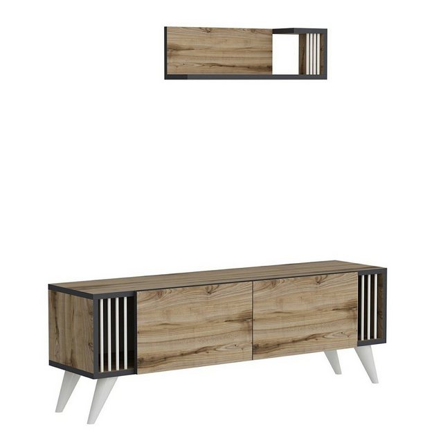 en.casa TV-Schrank »Albertslund« TV Board 42x120x31cm 2 Schranktüren Eiche günstig online kaufen