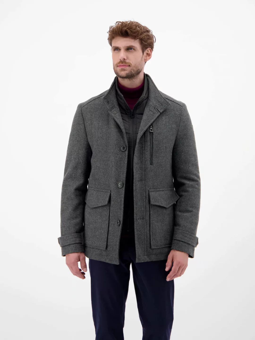 LERROS Outdoorjacke "LERROS Herren Wolljacke", ohne Kapuze, Keine Angabe günstig online kaufen