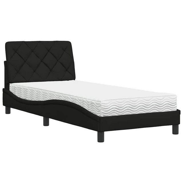 vidaXL Bett Bett mit Matratze Schwarz 90x200 cm Stoff günstig online kaufen