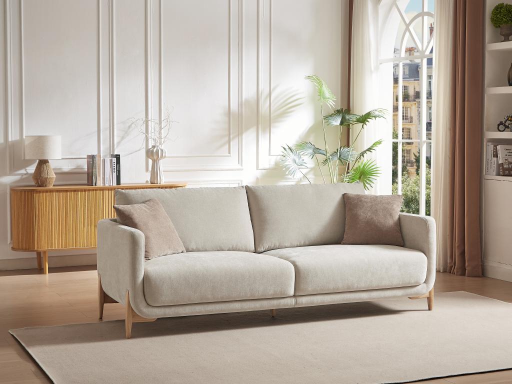 Sofa 3-Sitzer - Stoff - Beige - DORMATI günstig online kaufen