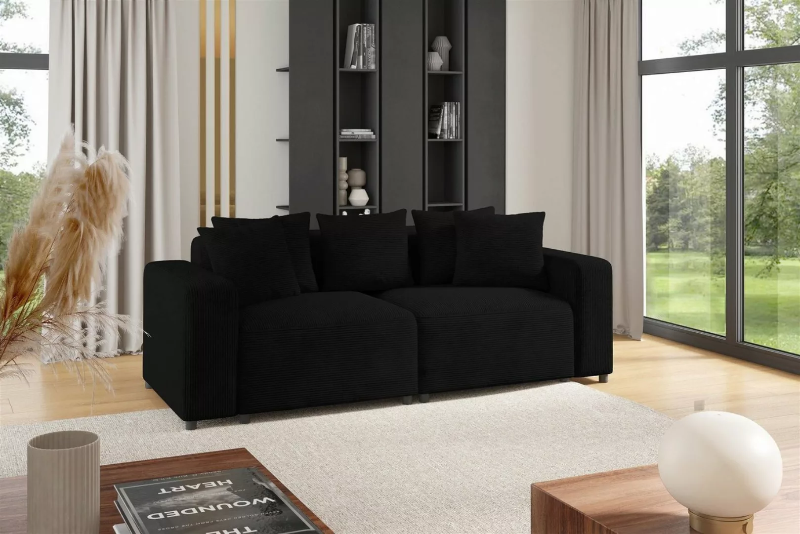 Fun Möbel 2-Sitzer Sofa Designersofa MEGAN 2-Sitzer in Stoff Poso, inkl. 5 günstig online kaufen