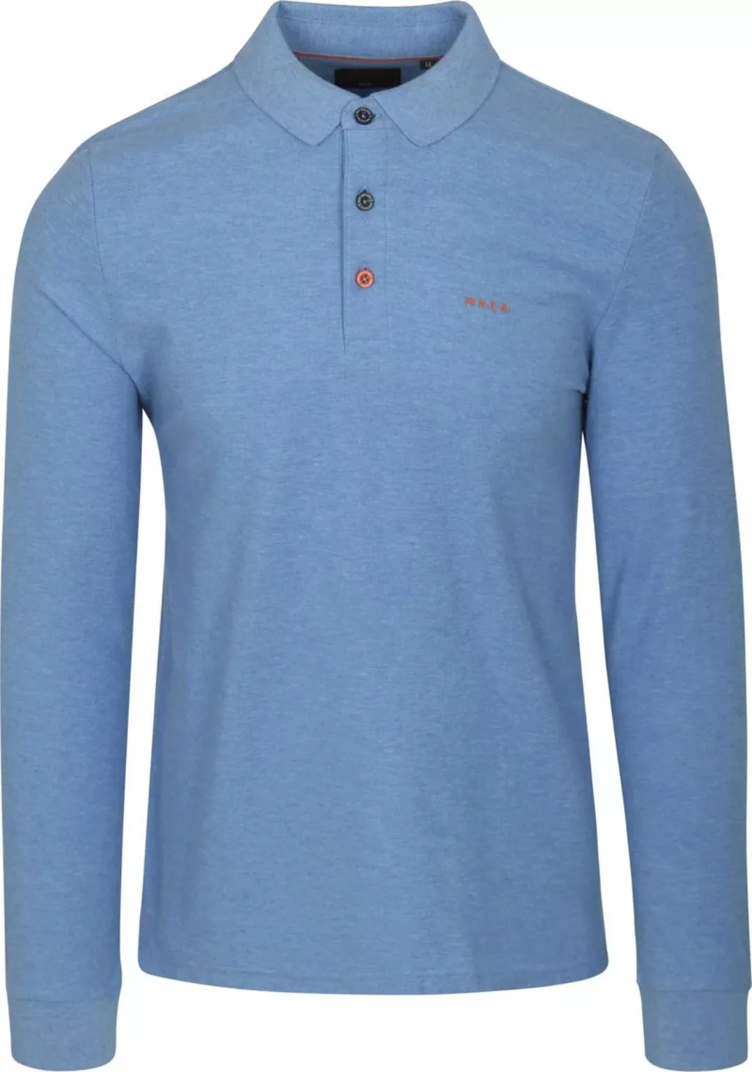 NZA Longsleeve Polo Isaac Piqué Blau - Größe 3XL günstig online kaufen