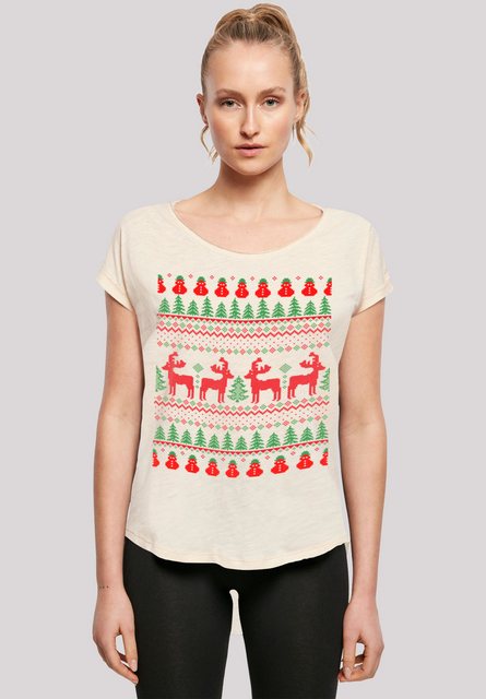 F4NT4STIC T-Shirt Christmas Reindeers Weihnachten Muster Print günstig online kaufen