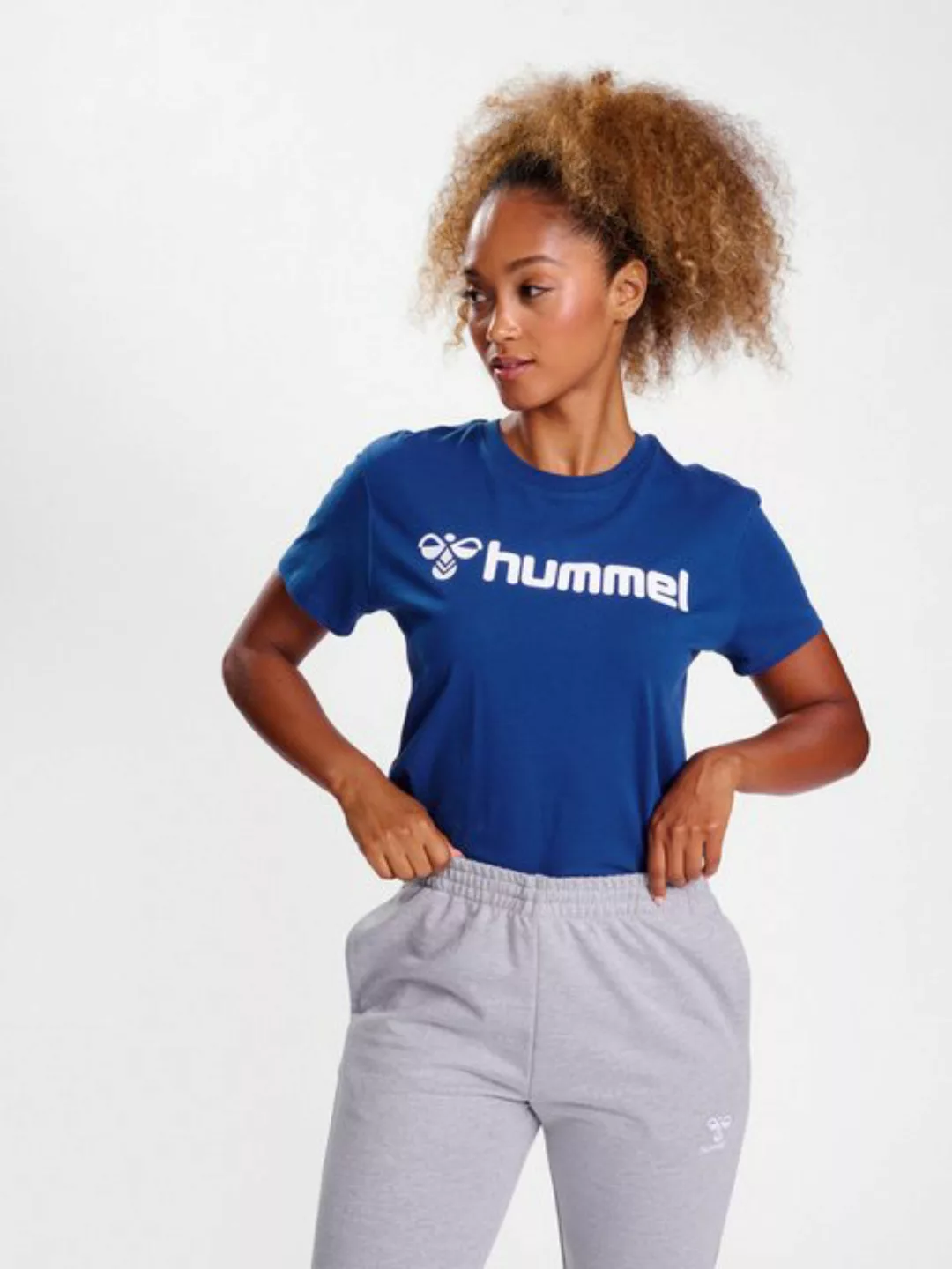 hummel T-Shirt T-Shirt Regular Fit Stretch Rundhalsausschnitt Logo 7929 in günstig online kaufen