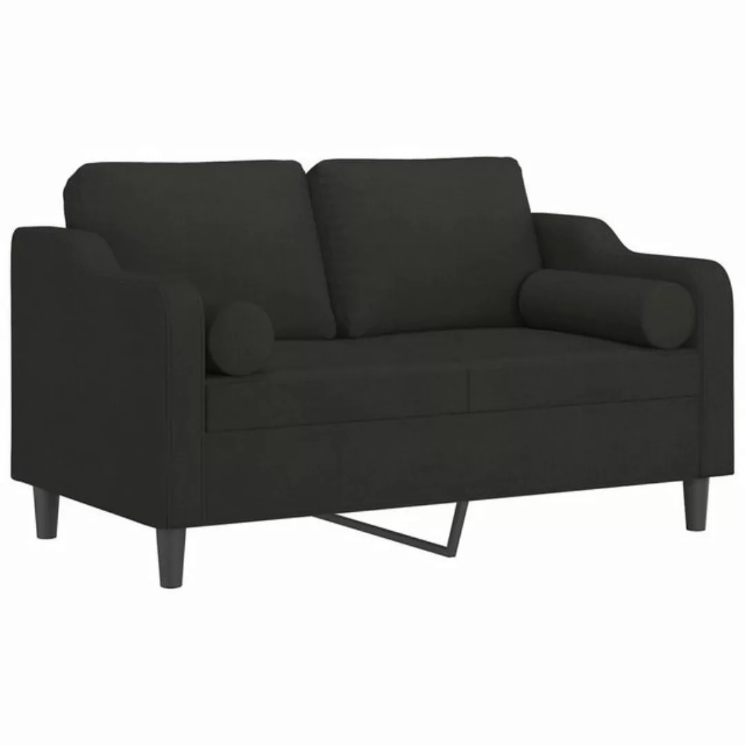 vidaXL Sofa 2-Sitzer-Sofa mit Zierkissen Schwarz 120 cm Stoff günstig online kaufen