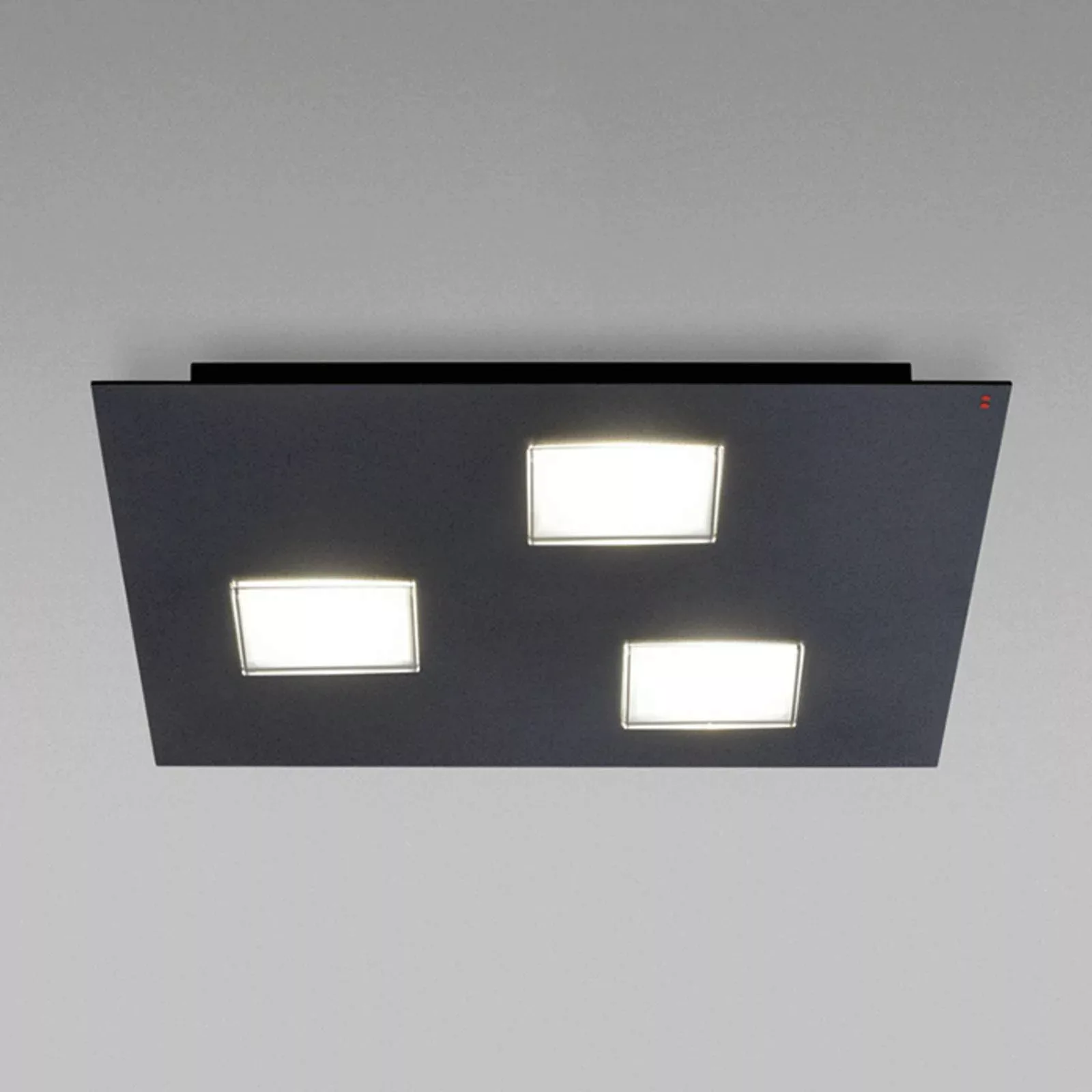 Fabbian Quarter - schwarze LED-Deckenlampe 3flg. günstig online kaufen