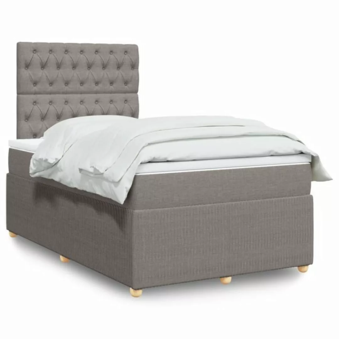 vidaXL Boxspringbett, Boxspringbett mit Matratze Taupe 120x190 cm Stoff günstig online kaufen