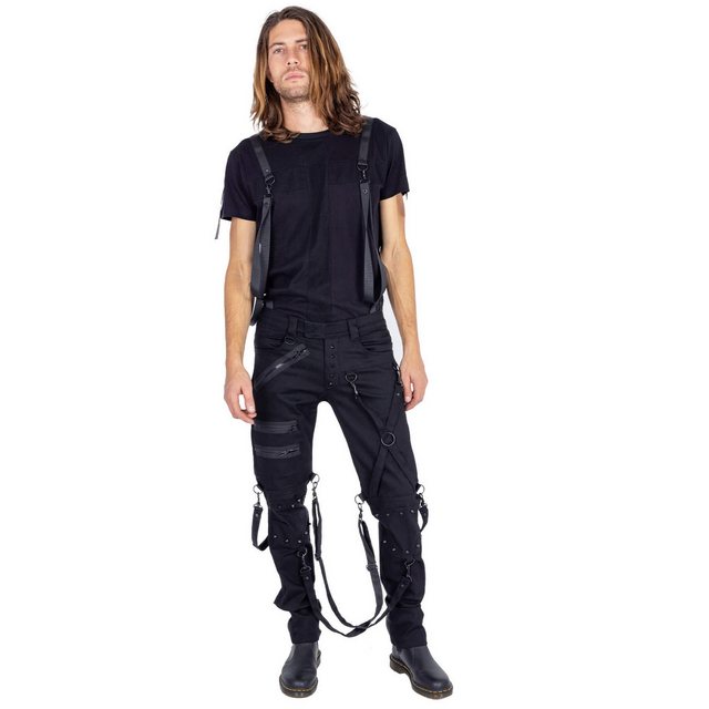 Chemical Black Stoffhose Amador Industrial Goth Gothic Punk Riemen Straps Z günstig online kaufen