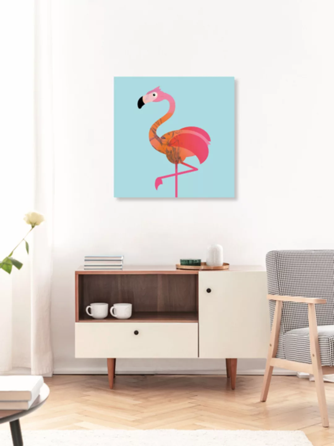 Poster / Leinwandbild - Kinderzimmer-flamingo – Illustration Für Kinder günstig online kaufen