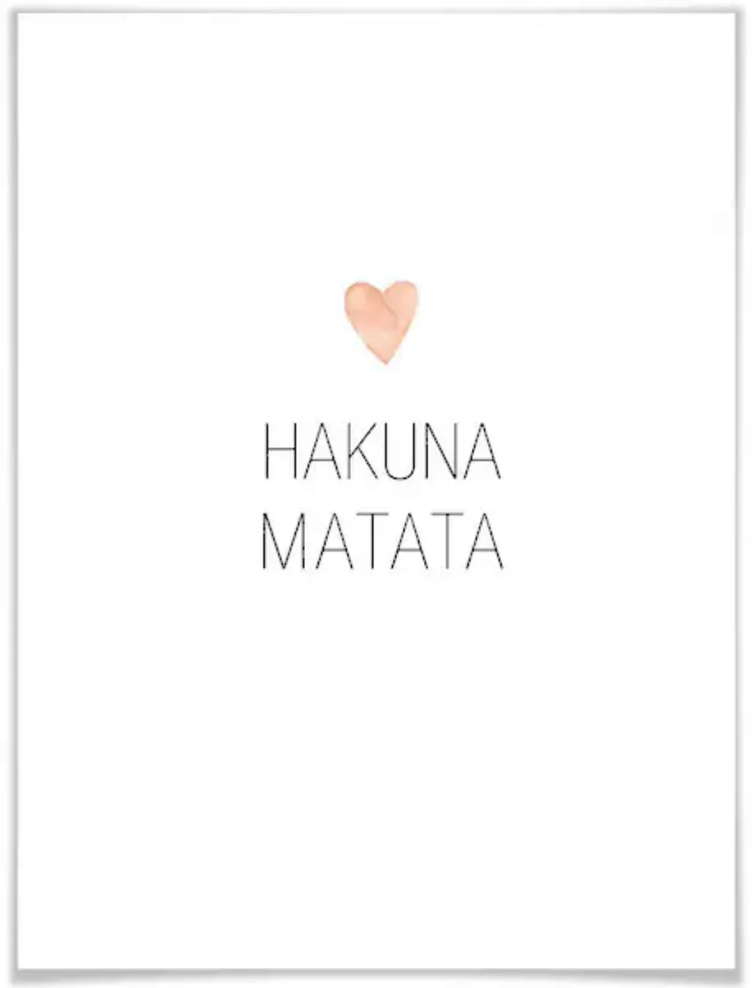 Wall-Art Poster "Hakuna Matata", Schriftzug, (1 St.), Poster ohne Bilderrah günstig online kaufen