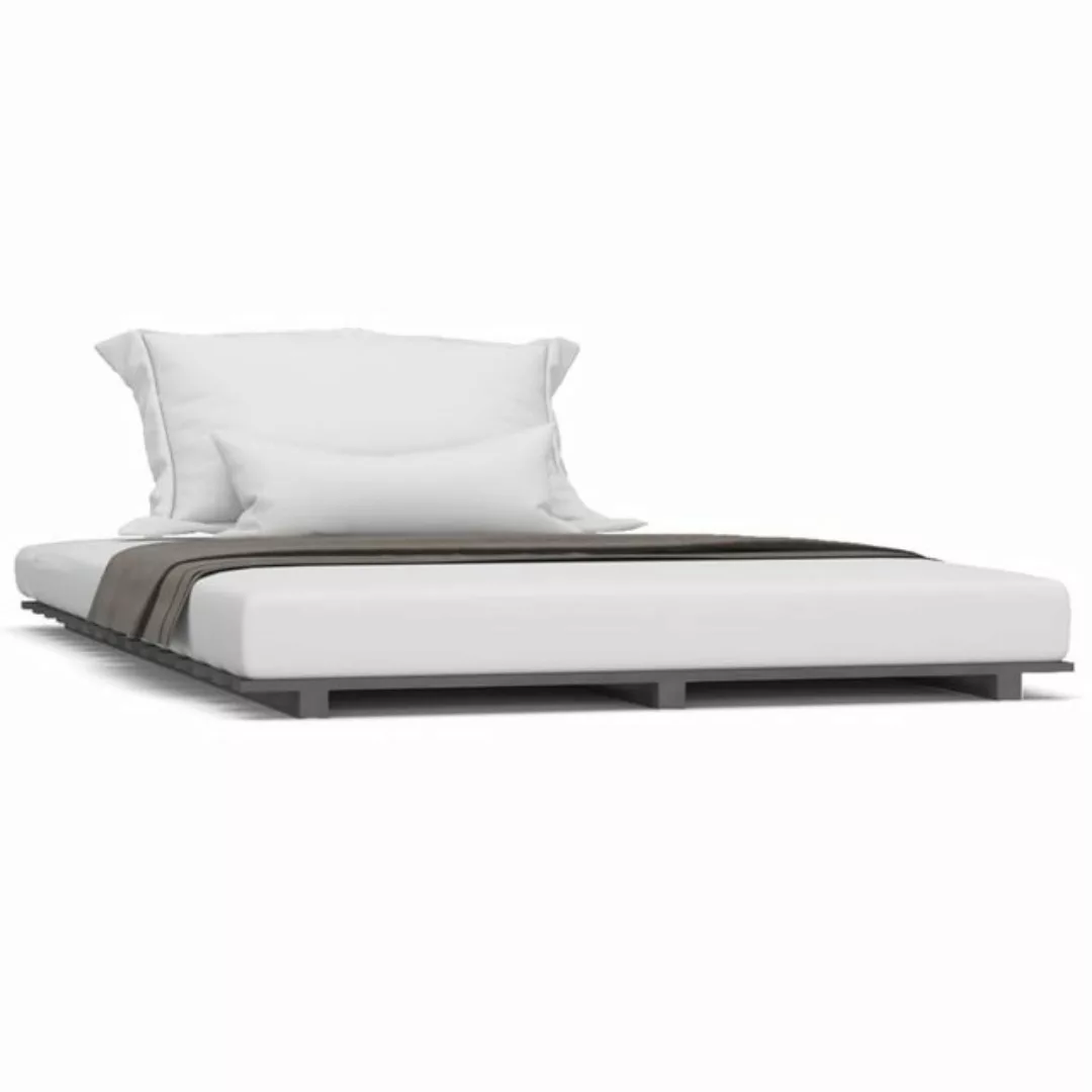 furnicato Bett Massivholzbett Grau 120x200 cm Kiefer günstig online kaufen