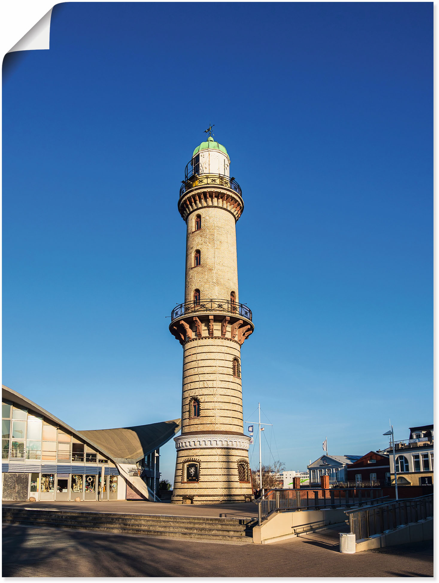 Artland Poster "Leuchtturm mit Teepott in Warnemünde II", Gebäude, (1 St.), günstig online kaufen