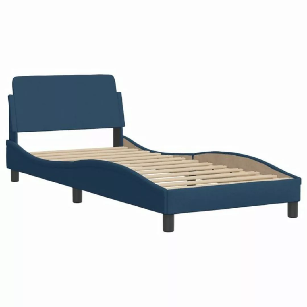 vidaXL Bett Bettgestell mit Kopfteil Blau 80x200 cm Stoff günstig online kaufen