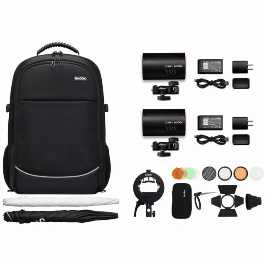 Godox AD100Pro - K2 Dual flash Rucksack kit Studio-Blitzgerät günstig online kaufen