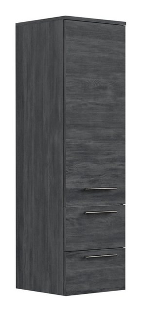 Magnolia Home Hochschrank Hochschrank 120 cm in Graphit mit Glaseinlagen günstig online kaufen