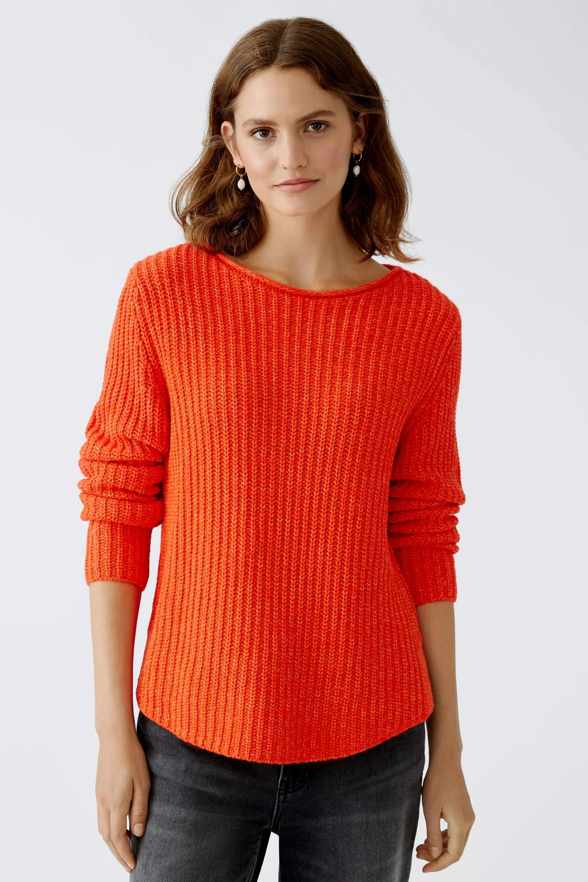 Oui Rundhalspullover NAOLIN Pullover Baumwollmischung günstig online kaufen