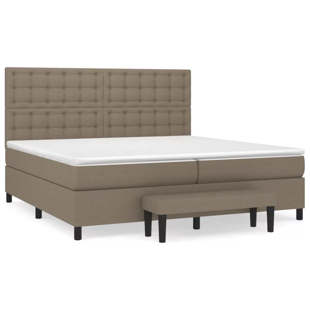 Vidaxl Boxspringbett Mit Matratze Taupe 200x200 Cm Stoff günstig online kaufen