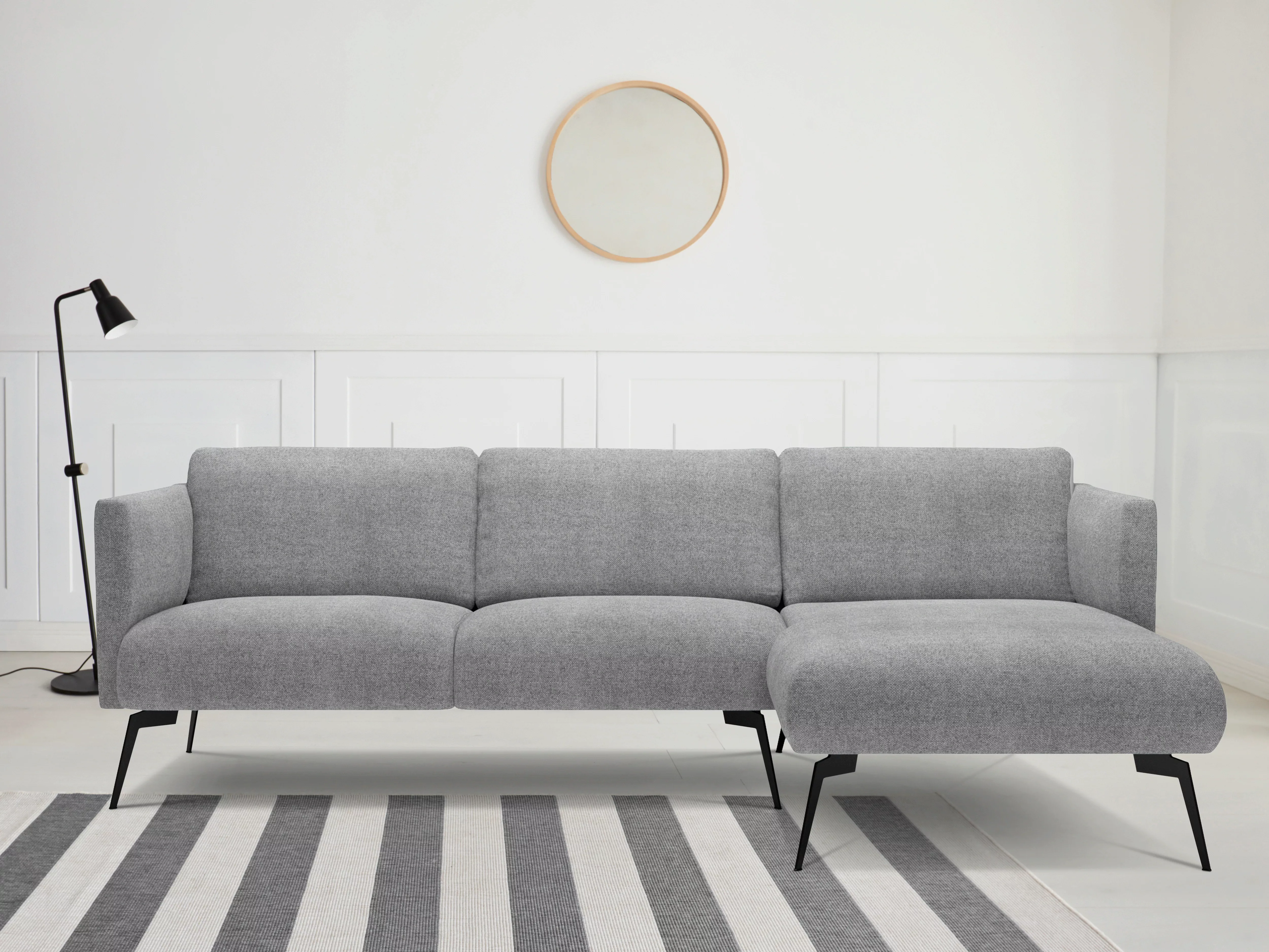 andas Ecksofa "Horna, L-Form,", mit schwarzen Metallbeinen günstig online kaufen