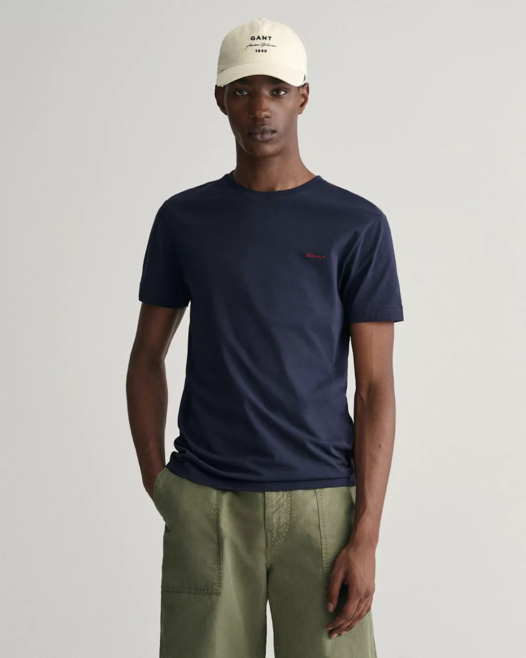 Gant T-Shirt "CONTRAST LOGO SS T-SHIRT", Kontrastfarbene Markenstickerei günstig online kaufen