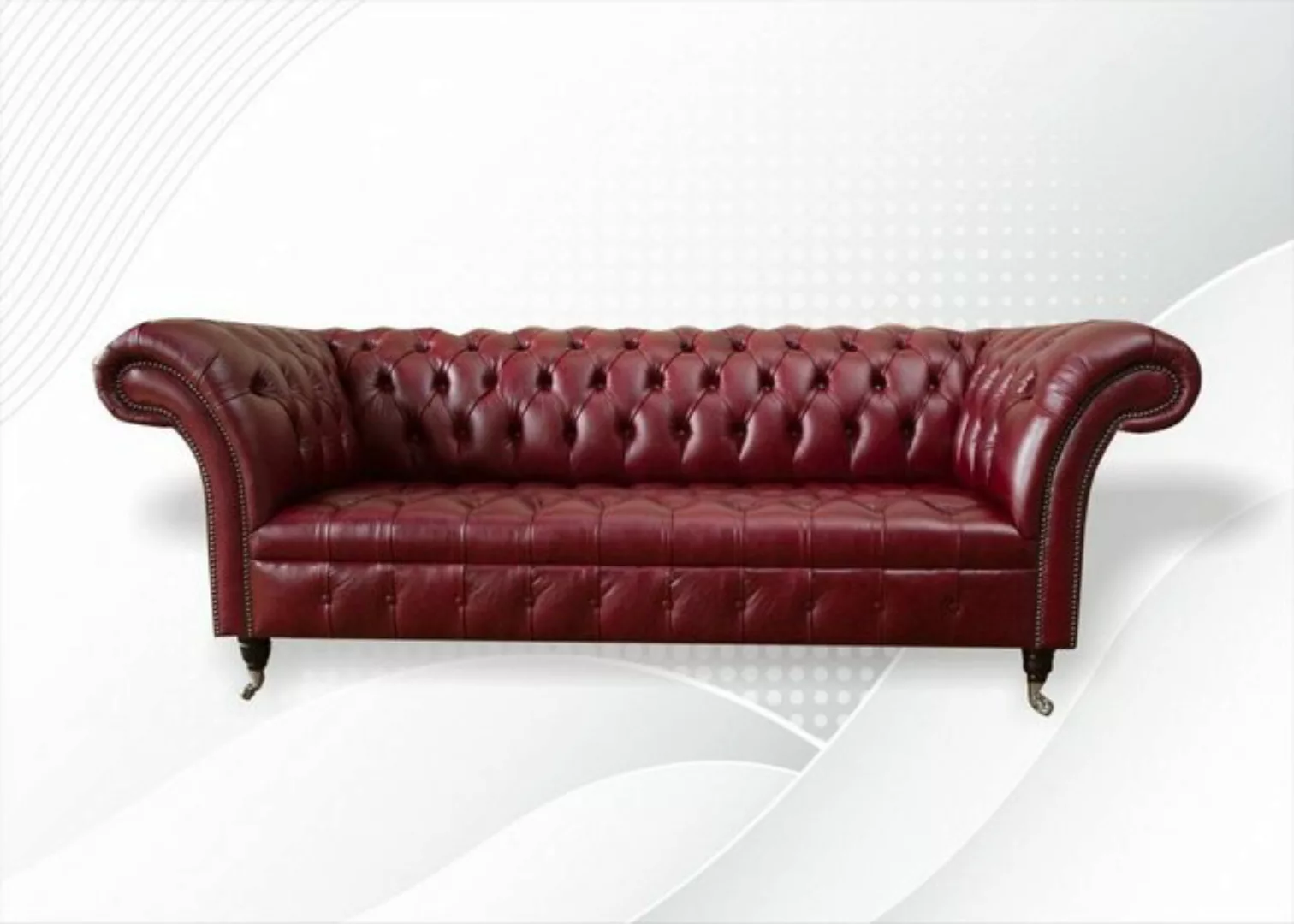 JVmoebel Chesterfield-Sofa Chesterfield 3 Sitzer Bordaux Modern Design Sofa günstig online kaufen