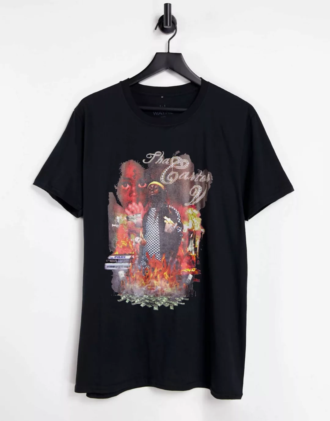 Lil Wayne – Carter – Übergroßes T-Shirt in Schwarz mit Print günstig online kaufen