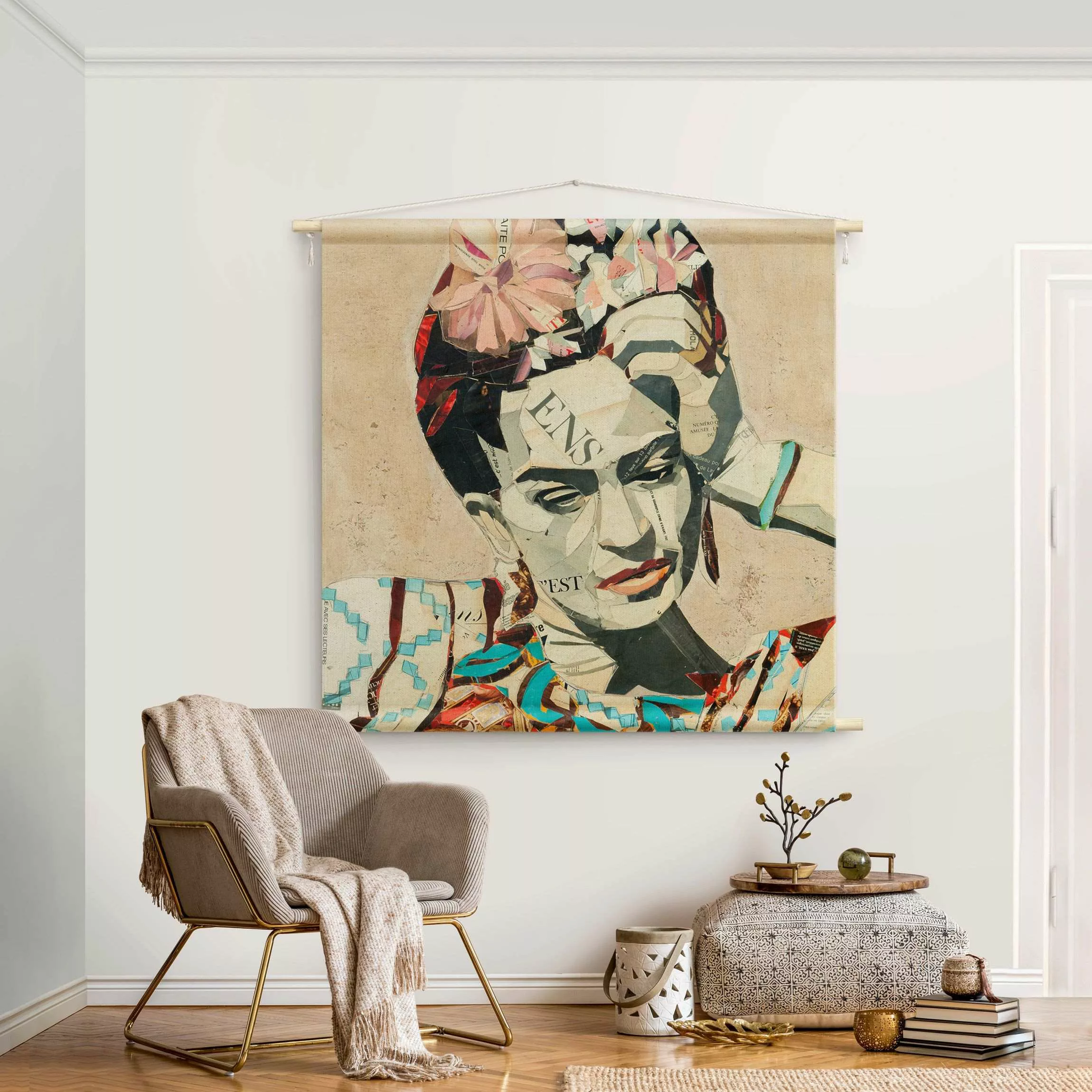 Wandteppich Frida Kahlo - Collage No.1 günstig online kaufen