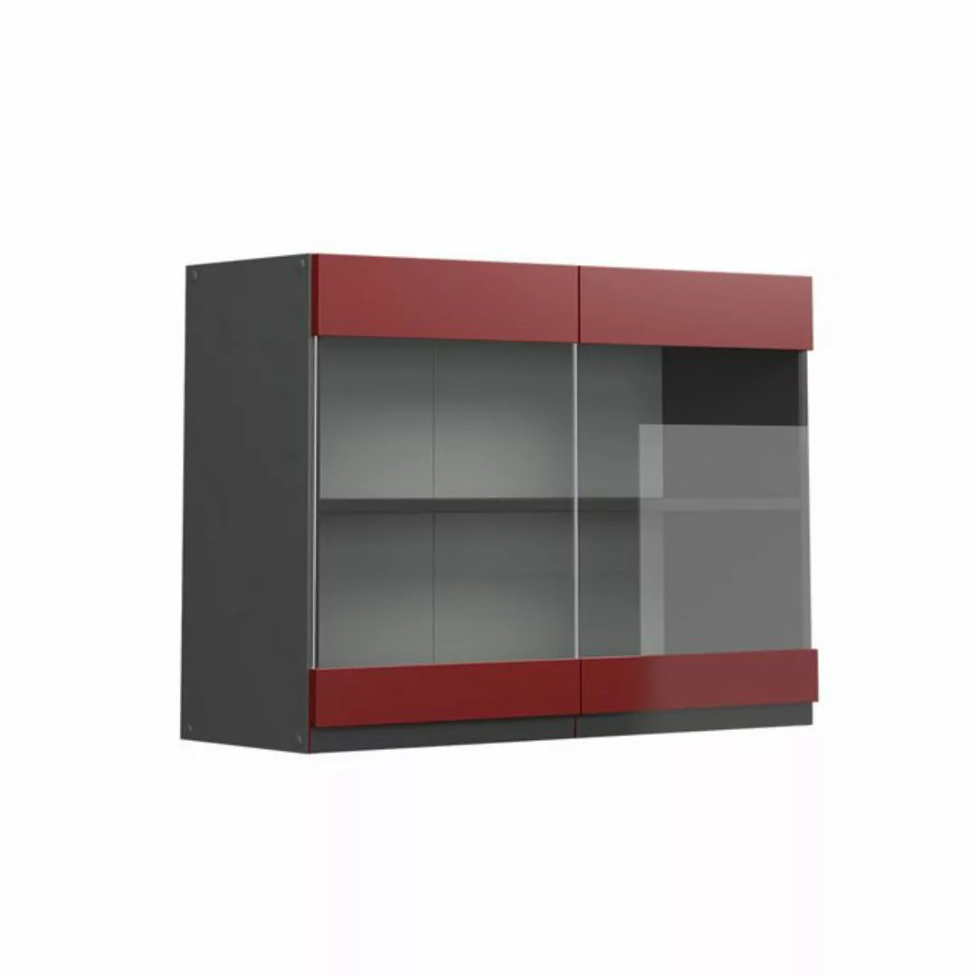 Vicco Glashängeschrank R-Line, Rot/Anthrazit, 80 cm J-Shape günstig online kaufen