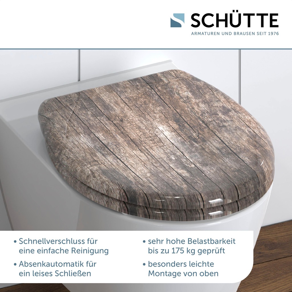 Schütte WC-Sitz "Old Wood", Duroplast, mit Absenkautomatik und Schnellversc günstig online kaufen