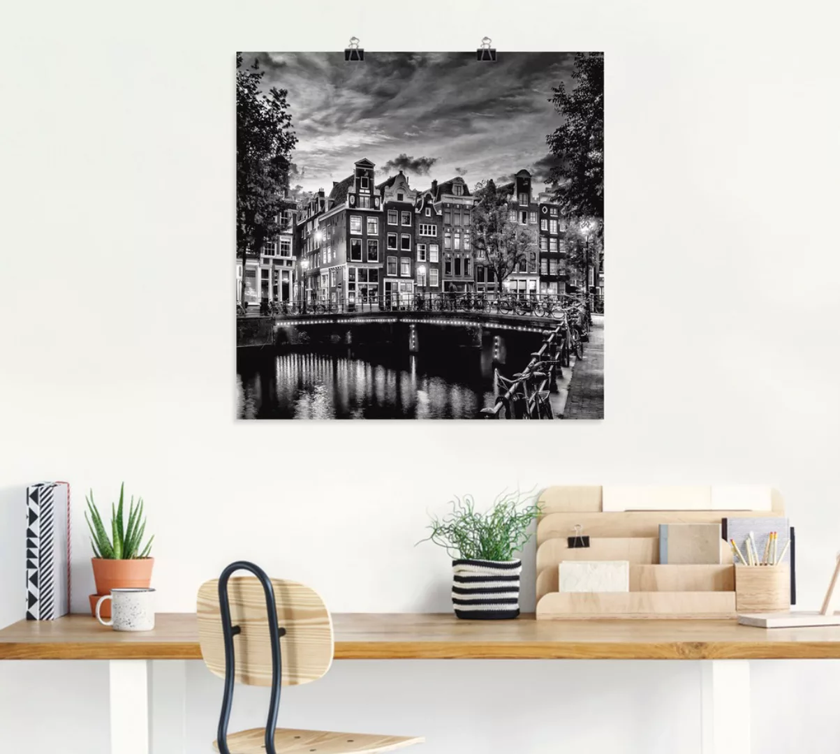 Artland Wandbild "Amsterdam Abendidylle", Amsterdam, (1 St.), als Leinwandb günstig online kaufen