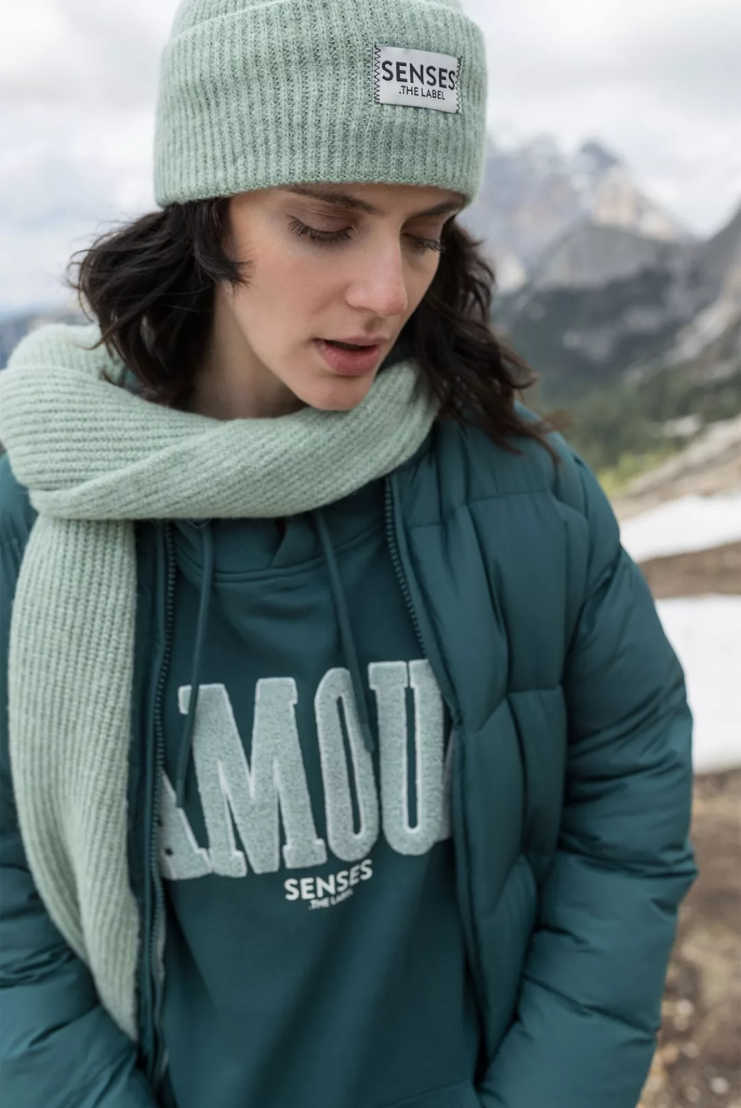 SENSES.THE LABLE Kapuzensweatshirt, mit Frottee Lettern günstig online kaufen