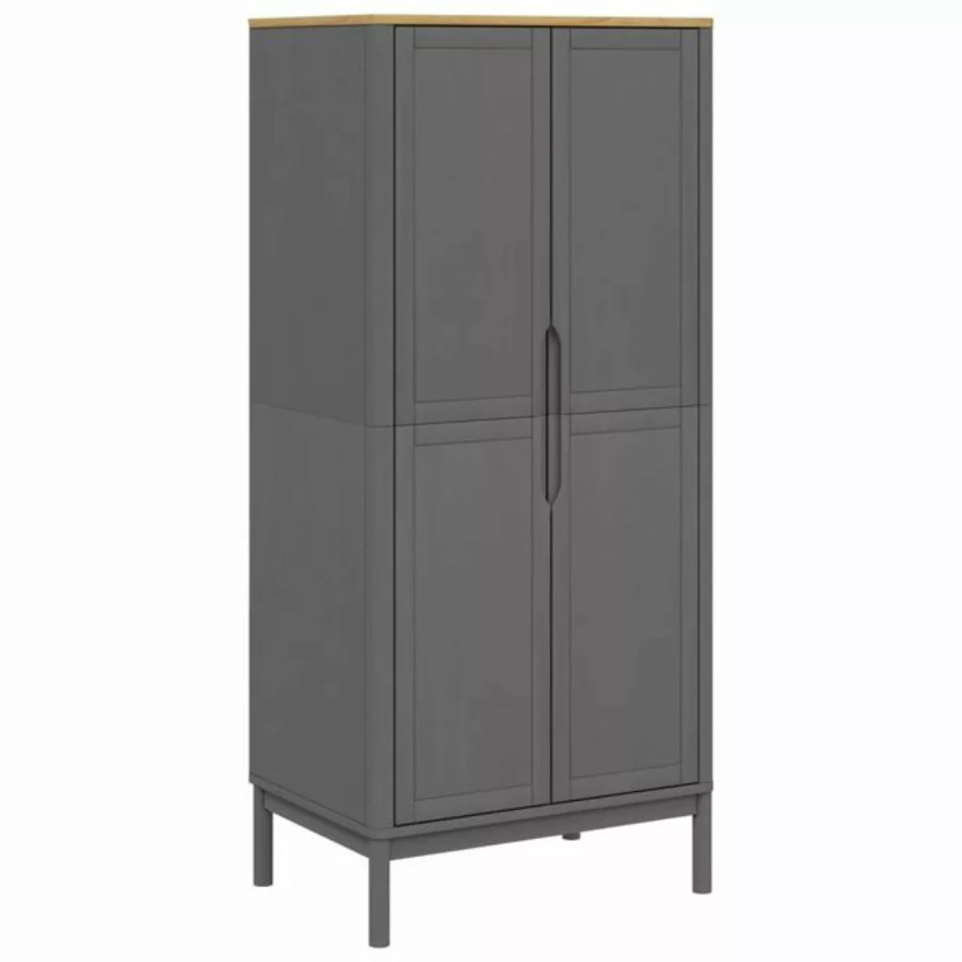 vidaXL Kleiderschrank Kleiderschrank FLORO Grau 77x53x171 cm Massivholz Kie günstig online kaufen