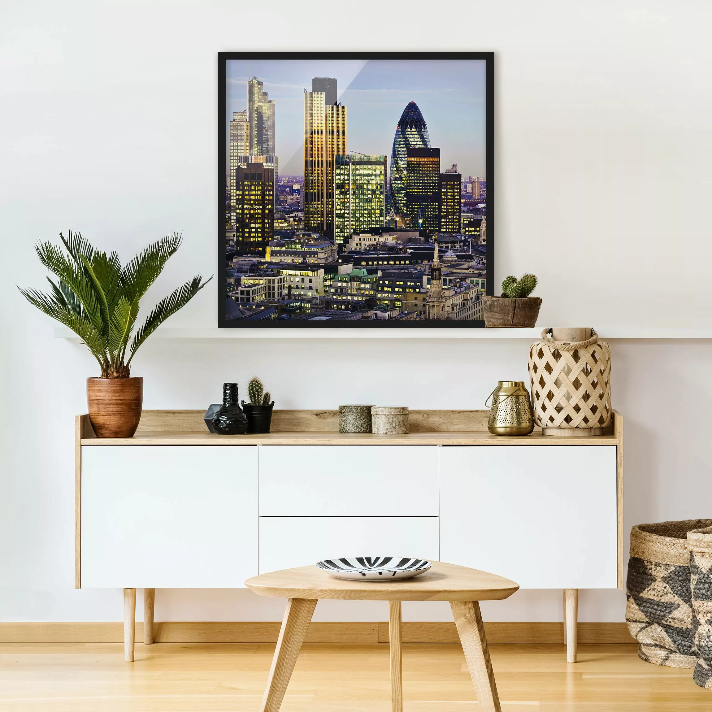 Bild mit Rahmen Architektur & Skyline - Quadrat London City günstig online kaufen