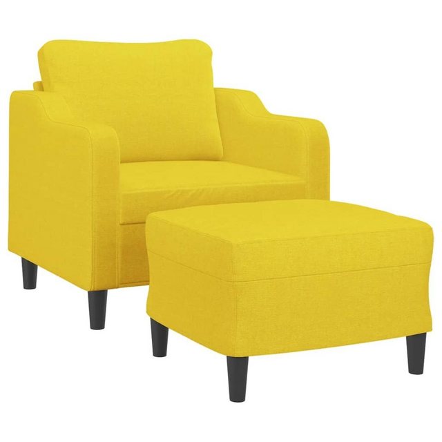 vidaXL Sofa Sessel mit Hocker Hellgelb 60 cm Stoff günstig online kaufen