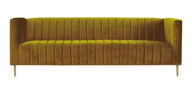 Xlmoebel Sofa Braunes Italienisches Möbel Dreisitzer Stoff Sofa Wohnzimmer günstig online kaufen