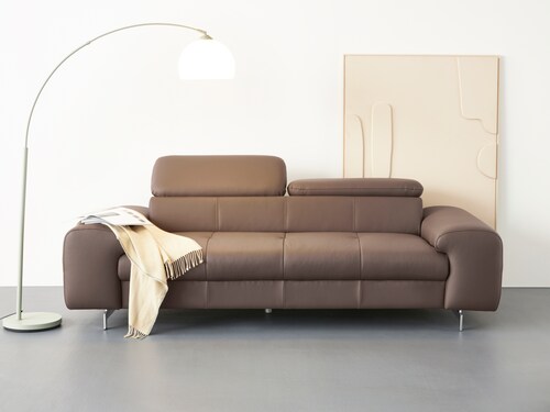 COTTA 3-Sitzer "Chef", Big-Sofa mit Kopfteilverstellung, edle Metallkufen günstig online kaufen