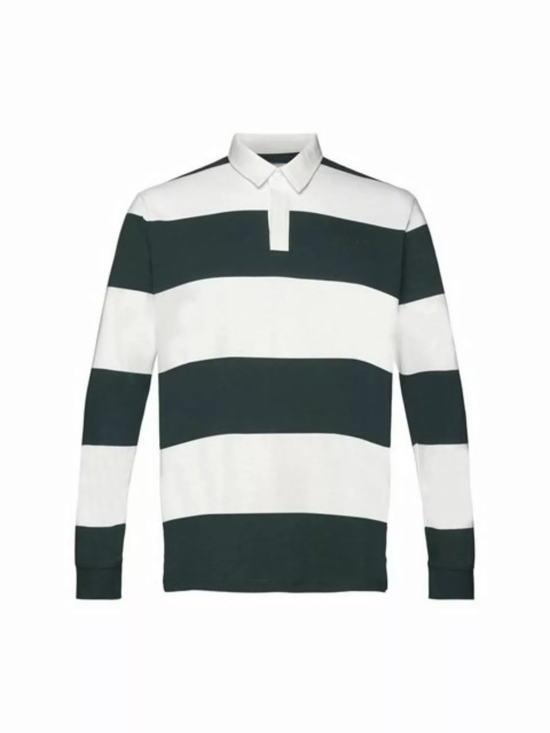 Esprit Langarmshirt Langarm-Poloshirt mit Streifen (1-tlg) günstig online kaufen