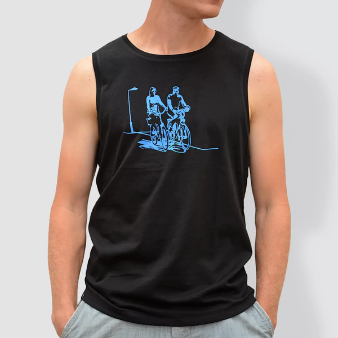 Herren T-shirt Ohne Ärmel, „Radfahrer“, Schwarz günstig online kaufen