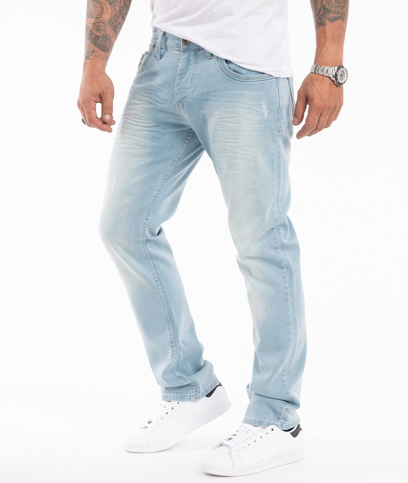 Rock Creek Regular-fit-Jeans Herren Jeans Stonewashed günstig online kaufen