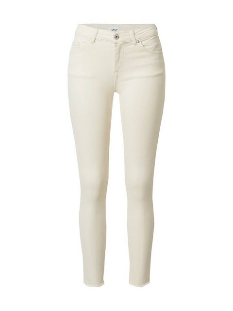 Only Damen Jeans ONLBLUSH MID SK ANK RAW DOT019 - Skinny Fit - Beige - Ecru günstig online kaufen