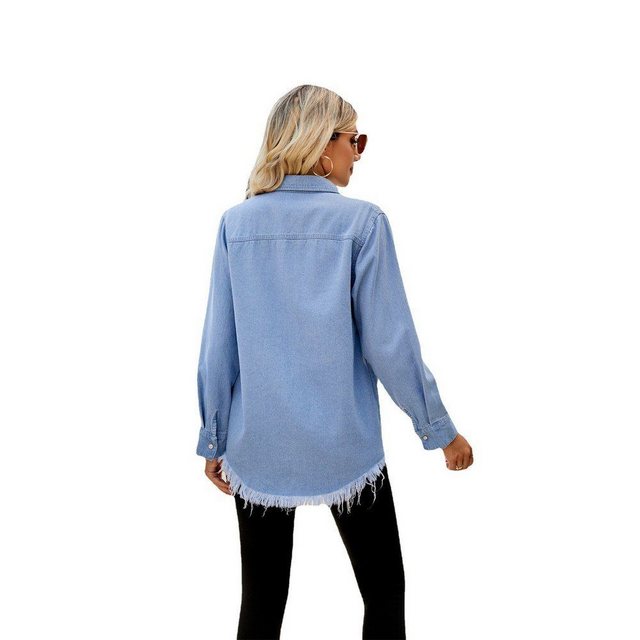RUZU UG Blusenshirt Damen Blusen Einfarbige Freizeitjacke Shirts Oberteile günstig online kaufen