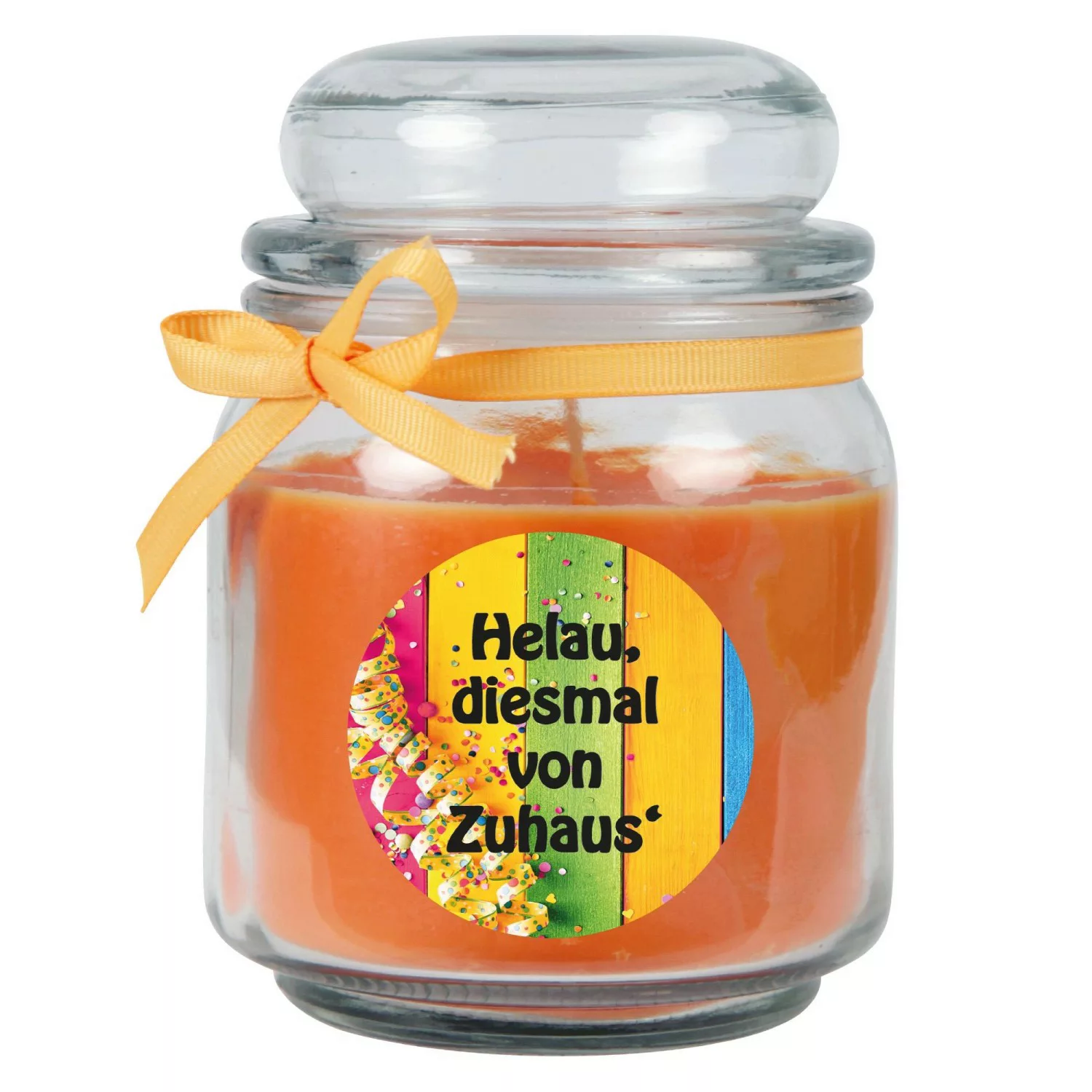 HS Candle Duftkerze & Glas Karneval Orange Bonbon 70h günstig online kaufen