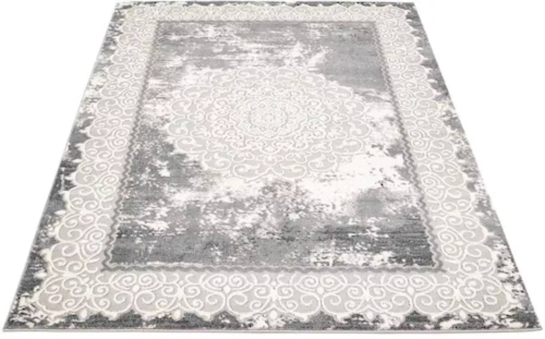 Carpet City Teppich »Platin 8058«, rechteckig, Kurzflor, Bordüre, Glänzend günstig online kaufen