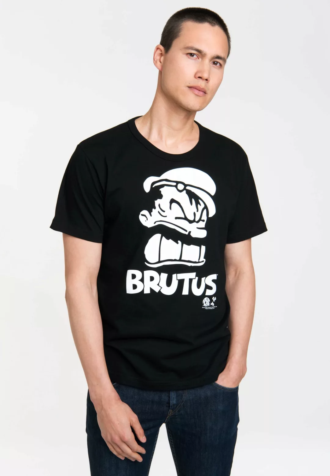 LOGOSHIRT T-Shirt "Popeye - Brutus Portrait", mit Brutus-Frontprint günstig online kaufen